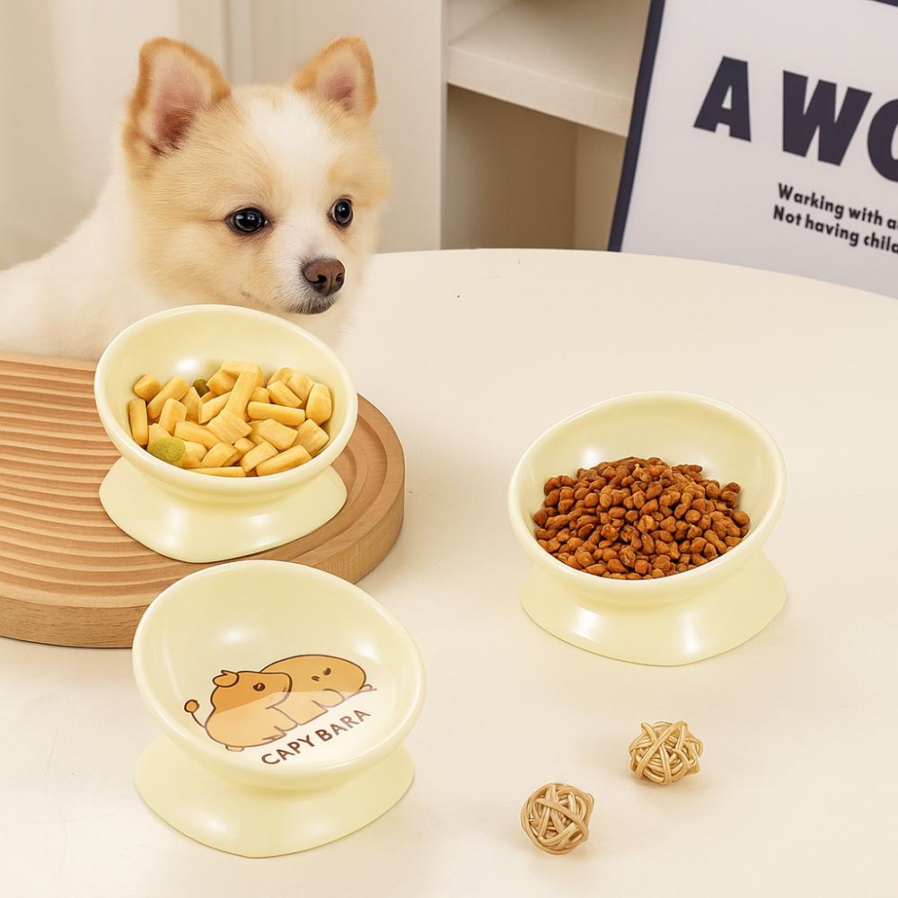 Slanted Mouth Pet High Foot Bowl Ceramic Dog Food Feeding Basin Cat Bowl  Water Container