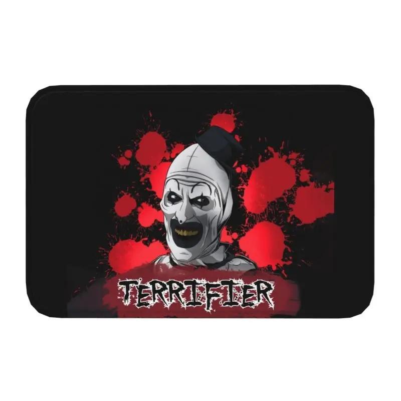 Horror Halloween Movie Terrifier Clown Front Door Mat Anti-Slip Indoor Absorbent Doormat Kitchen Balcony Entrance Rug Carpet