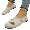 Women's Fashion Plus Size Breathable Mesh Hollow Round Toe Loafers Slip On Casual Flats Lightweight Comfortable Shoes