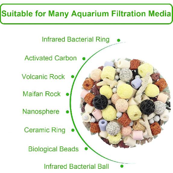 10 Pcs 3" X 4" Aquarium Filter Media Bags Small, Mini Fish Tank Media Mesh Filter Bags for Activated Carbon, Ceramic Media Rings, Mesh Reble Bags