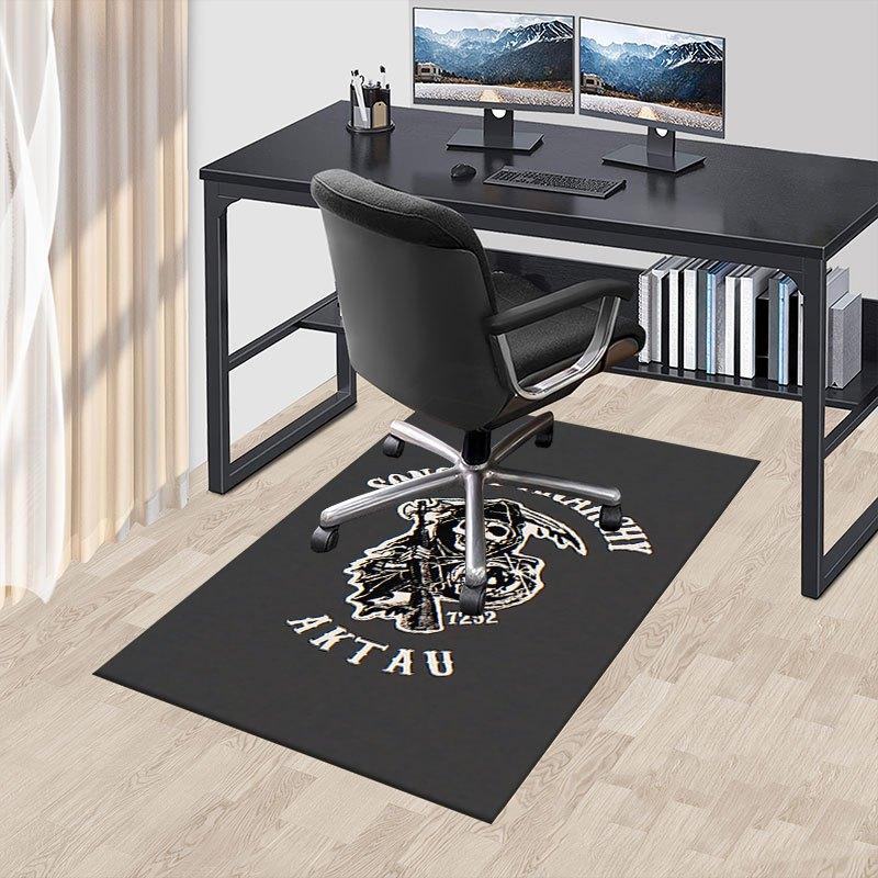 1pc Sons of Anarchy Themed Office Carpet Chair Mats - Durable Polyester Rug for Home Theater, Office, Dorm Room Decor - tA35