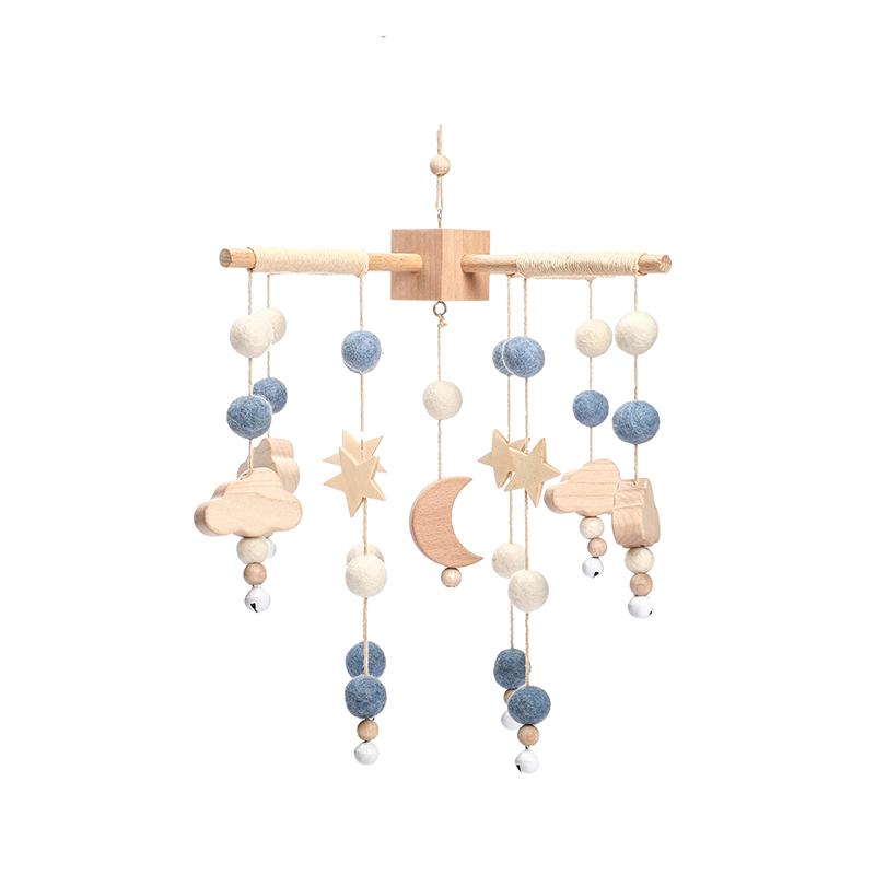 

Baby Toy Wooden Mobiles Bed Bell Moon Clouds Rattle For Newborn Developing Diy Acssories Crib Holder Arm Brackets Gifts Rattle