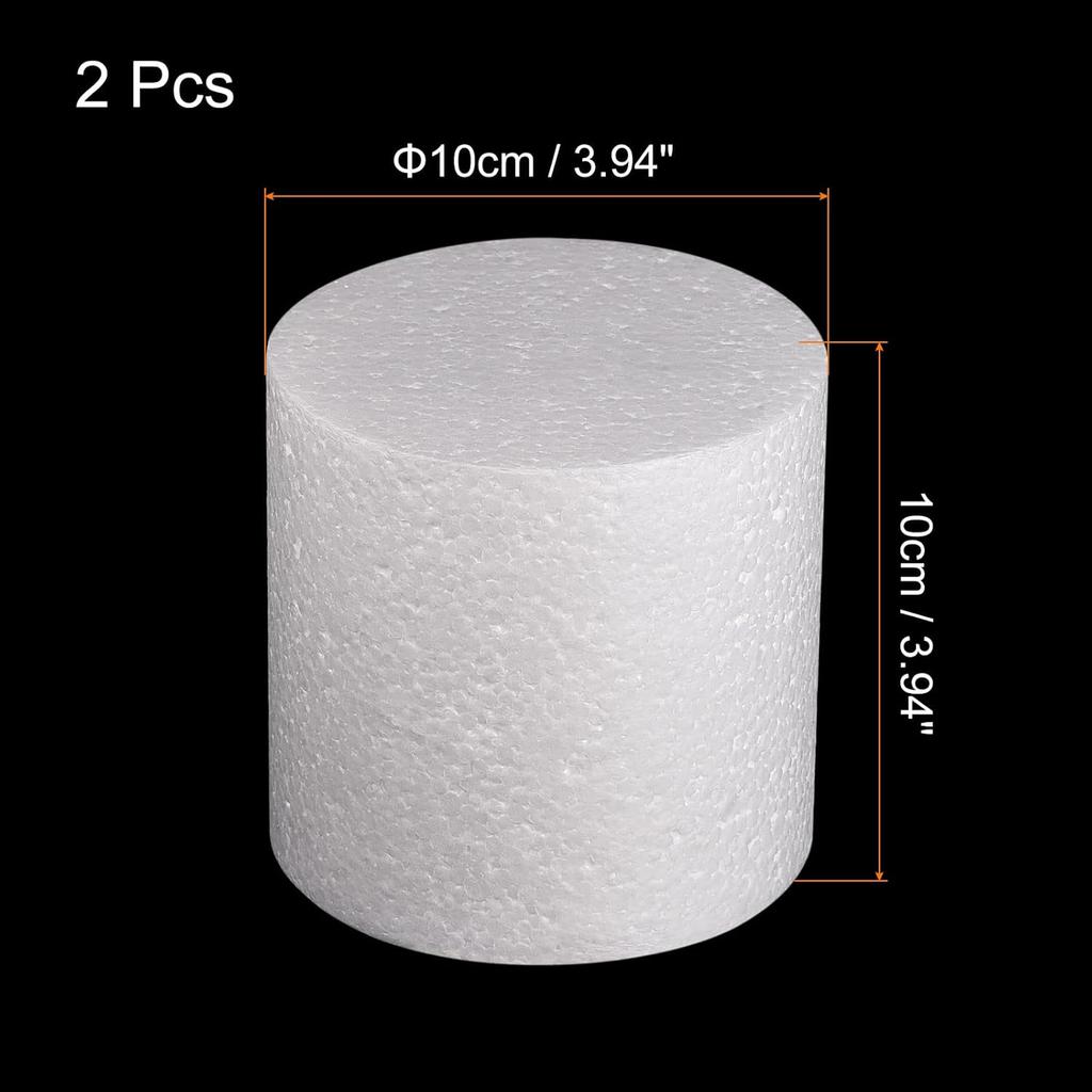 MECCANIXITY Round Foam Cake Dummy 4 Inch x 4 Inch Circle Dummy Cake Set for Wedding Cakes, Birthday Cakes, Crafts, and Window Displays 2 Pack