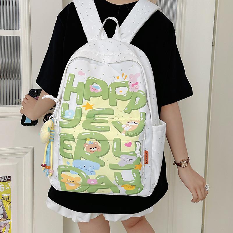 Cartoon Rabbit Cute Elephant Koala Dog Animal Letter Printed Student Backpack