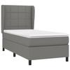 3127934 vidaXL Bed with Box Spring and Mattress Dark Grey 90x200 Cm Fabric