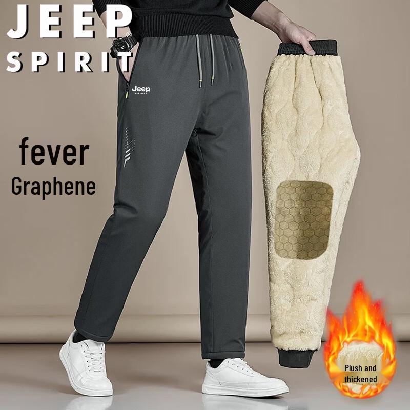 

JEEP SPIRIT Men s Autumn/Winter Fleece-Lined Pants 9XL