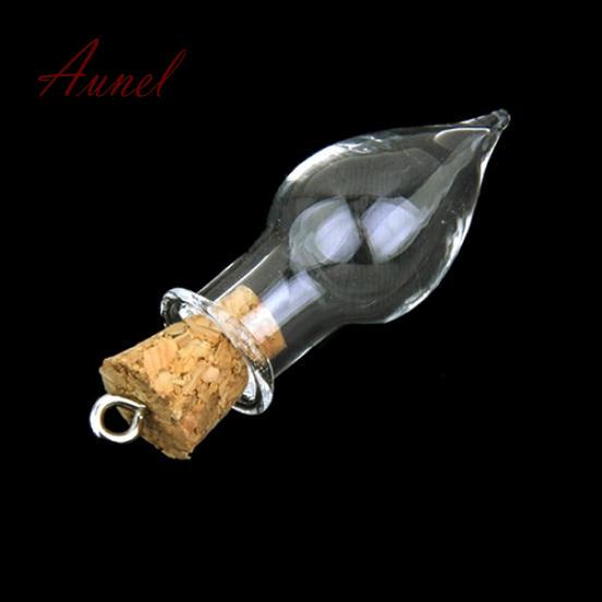 DIY Tear Drop Glass Bottles with Cork Top Pendants Wishing Bottles Jars 10 Pcs