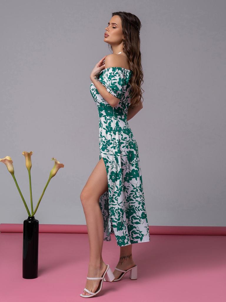 Robe fleurie à épaules dénudées ISSA Plus