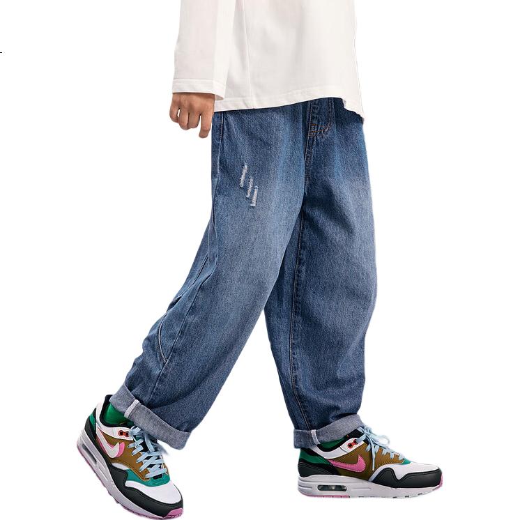 MQD Boys' Autumn New Release, Versatile Simple Split-Line Jeans