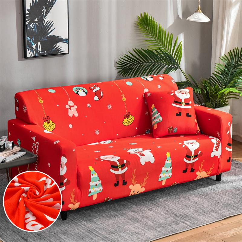Christmas Sofa Slipcovers Stretch Sofa Cover for Living Room Kids Pets All Inclusive Couch Cover Non Slip Furniture Protector