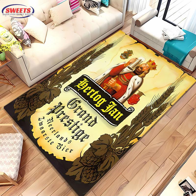 3D Printing H-Hertog Jan LOGO Large Carpet for Home Living Room  Kids Bedroom Mat Sofa Doormat Kitchen Floor Rug Anti-slip Decor