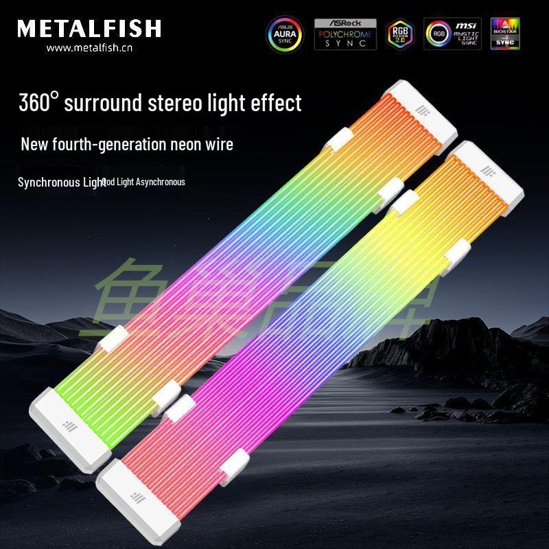 Striscia LED Colorata ARGB: Sincronizzazione Scheda Grafica e Scheda Madre al Neon, Case Luminoso 24PIN & 8PIN, Illusione Cambia-Colore.