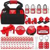 BOZZYS Complete Lockout Tagout Kit Veiligheid Lockout Set met Hangsloten Kabel Lock Klep Lockout Beugels Labels Kabelbinders 4