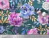 Soimoi Japan Crepe Satin Fabric Leaves & Peony Flower Print Fabric by the Metre 42 Inch