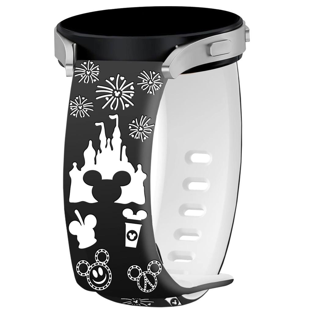 Compatible Silicone Sports Strap for Samsung, Huawei, Galaxy Watch 5 & 6 - 3D Laser Engraved Style.