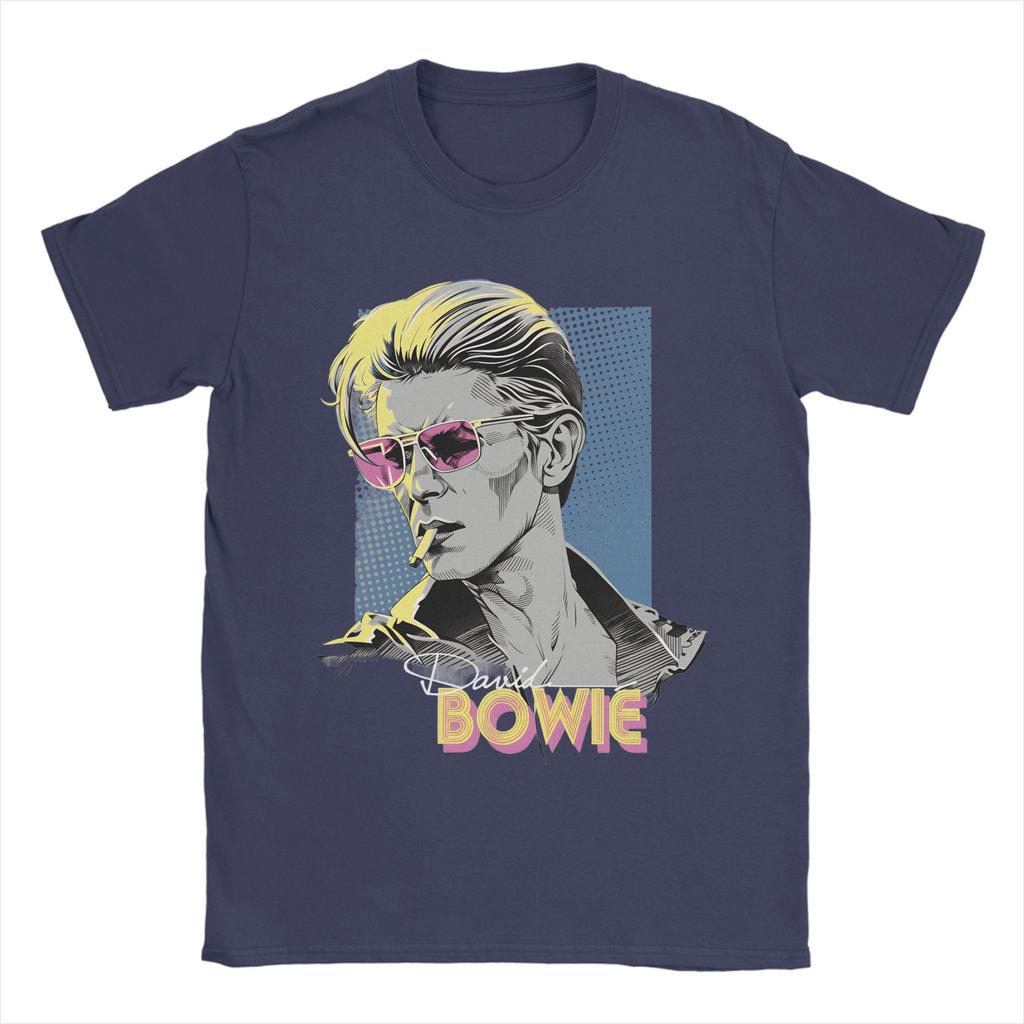 Liquid Blue David Bowie TShirt for Unisex Unique Cotton Tee Shirt Round Neck Short Sleeve T Shirts Big Size Clothes
