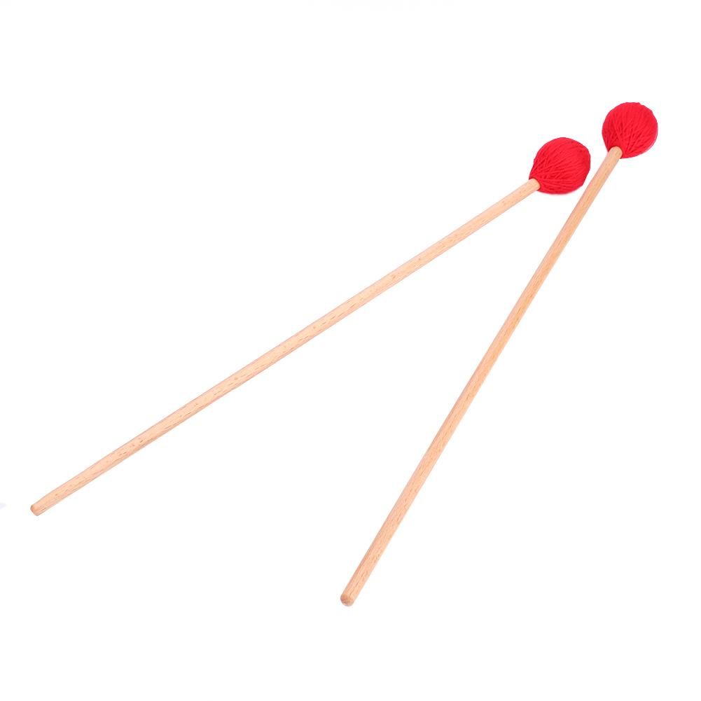 1 Pair Yarn Head Keyboard Marimba Mallets with Smooth Handles for Intermediate Player