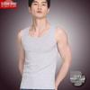 Men's Seamless Cotton Vest - Breathable, Elastic, Ribbed, Round Neck, Comfortable Base Layer