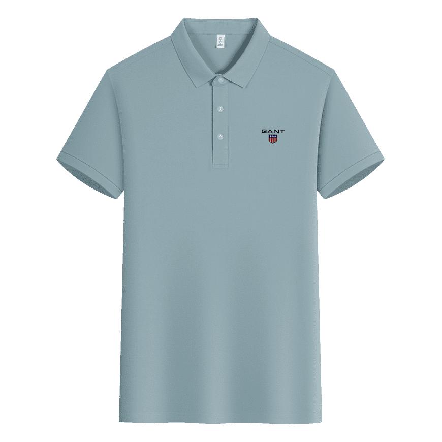 Gant 2025 Sommer Ny Brodert Business Casual Ensfarget Poloskjorte Par Poloskjorte