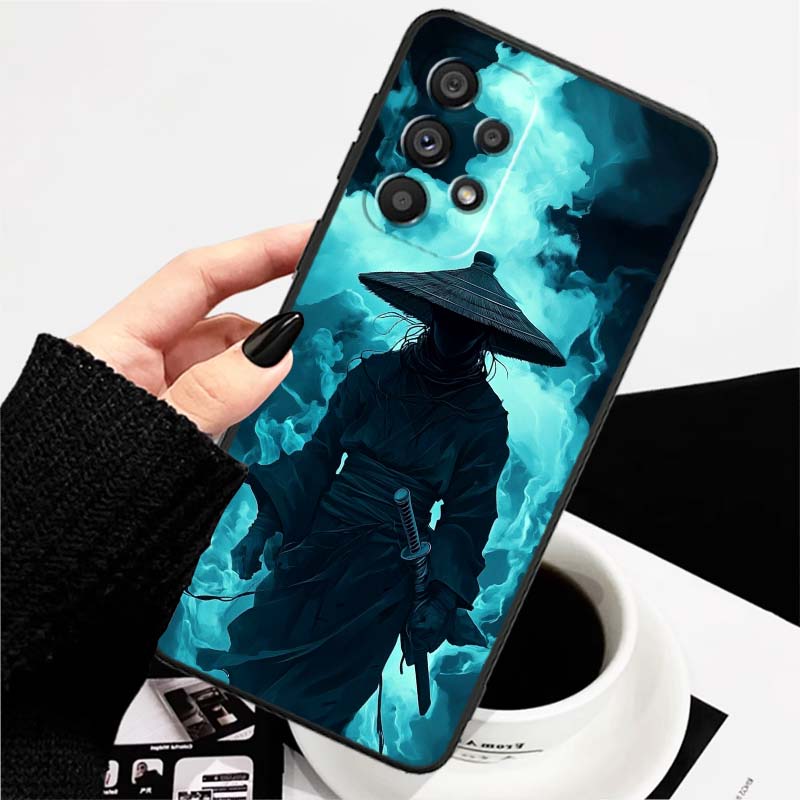 Fashion Hero Design Pattern Phone Case For Samsung A73 A72 A71 A55 A54 A53 A52 A51 A13 A22 A16 A15 A12 A14 A26 A07 5G Black
