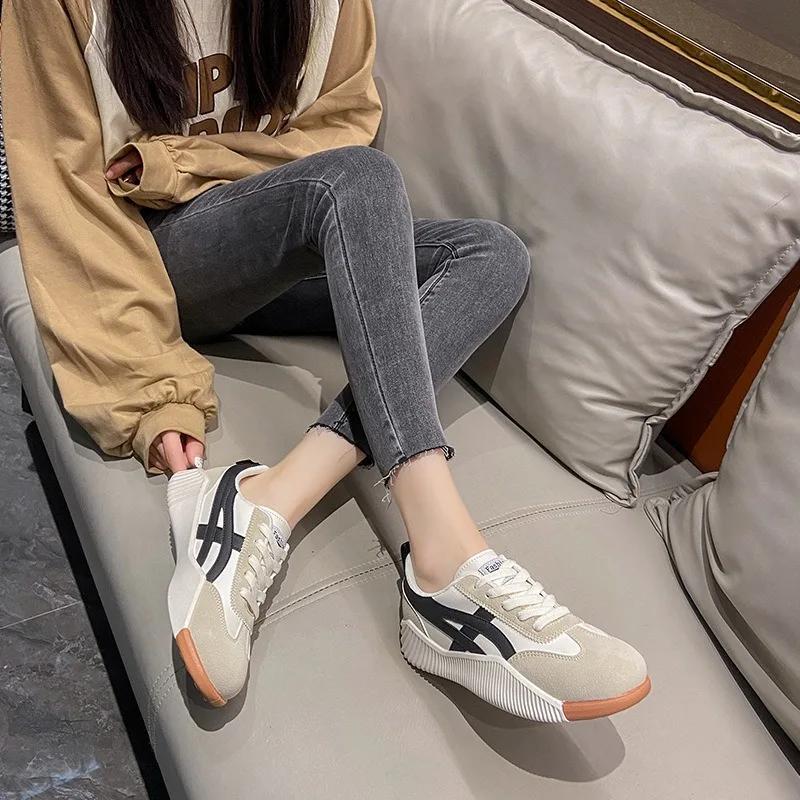 Fashion Women's Sneakers Summer Trend Comfortable Casual Shoes Lace Up Breathable Running Shoes Versatile Branded Walking Flats