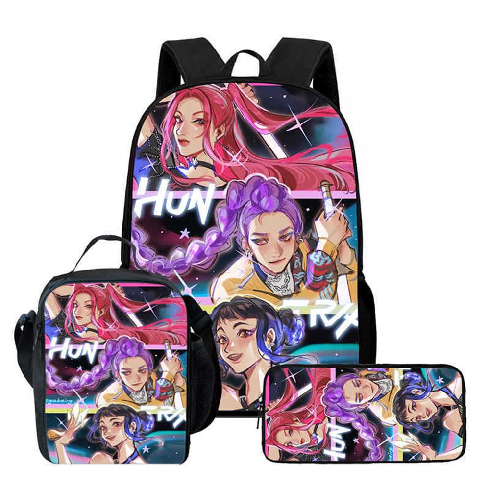 K-Pop Hunter Magic Girls New Children's Backpack DIY Customizable Unisex Student Bag Kindergarten Double Shoulder Cute Cartoon