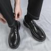 Herren Oxfords Kleid Schuhe Dicke Sohle Formell Business Braun Leder Plateauschuhe Smoking Hochzeitsschuhe Übergröße