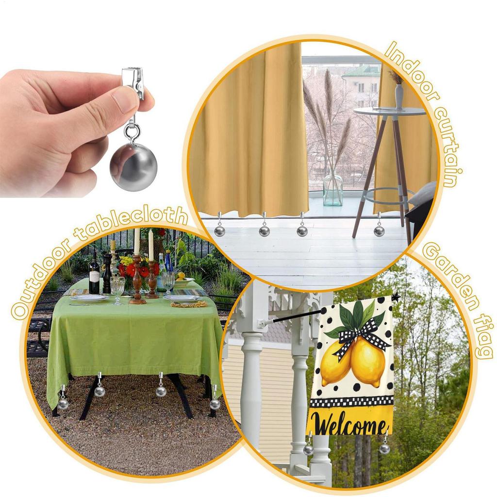 Table Cloth Weights Outdoor 12 Pieces Stainless Weights Holder Tablecloth Holder With Clamp For Outdoor Picnic Party Dining