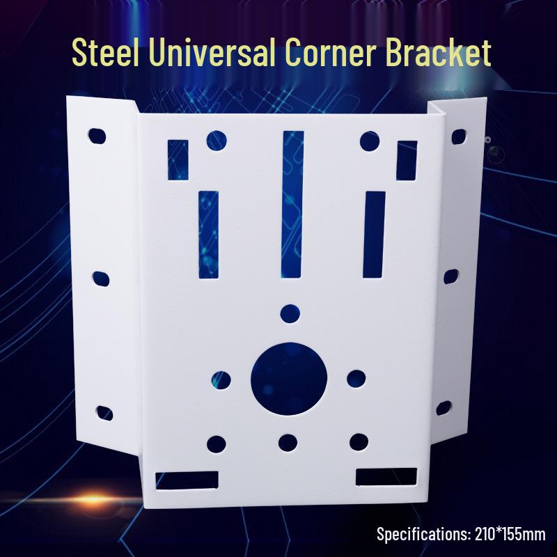 Universal 90° Wall Corner Bracket for Hikvision/Dahua Dome & Bullet Cameras, Multi-Hole, 2.0mm Thick