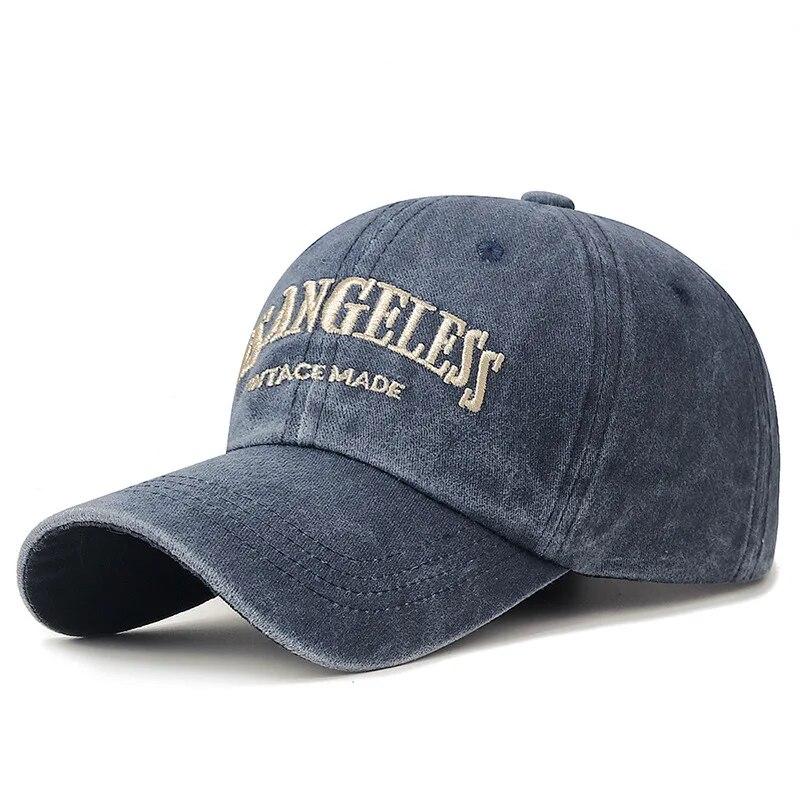 New Soft Top Washed Vintage Coated Cloth Cap Three-Dimensional Embroidery Sunhat Distressed White Casual Baseball Cap