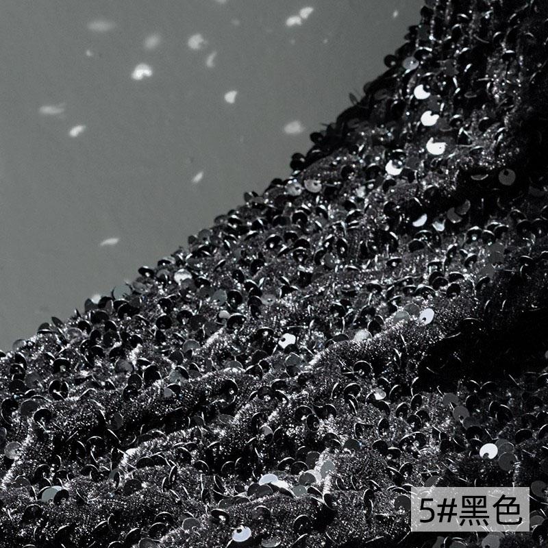 

Elegant and charming velvet sequin fabric suitable for wedding dresses formal gowns and designer clothing fabrics 1 yard&1.5M чёрный