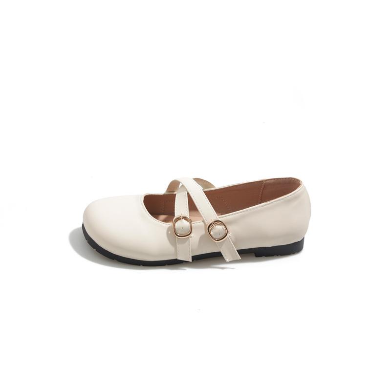 Soft-soled Single Shoes Women's 2025 Spring New Korean Version Round Head Late Evening Breeze Gentle Fairy Flat Mary Jane Shoes