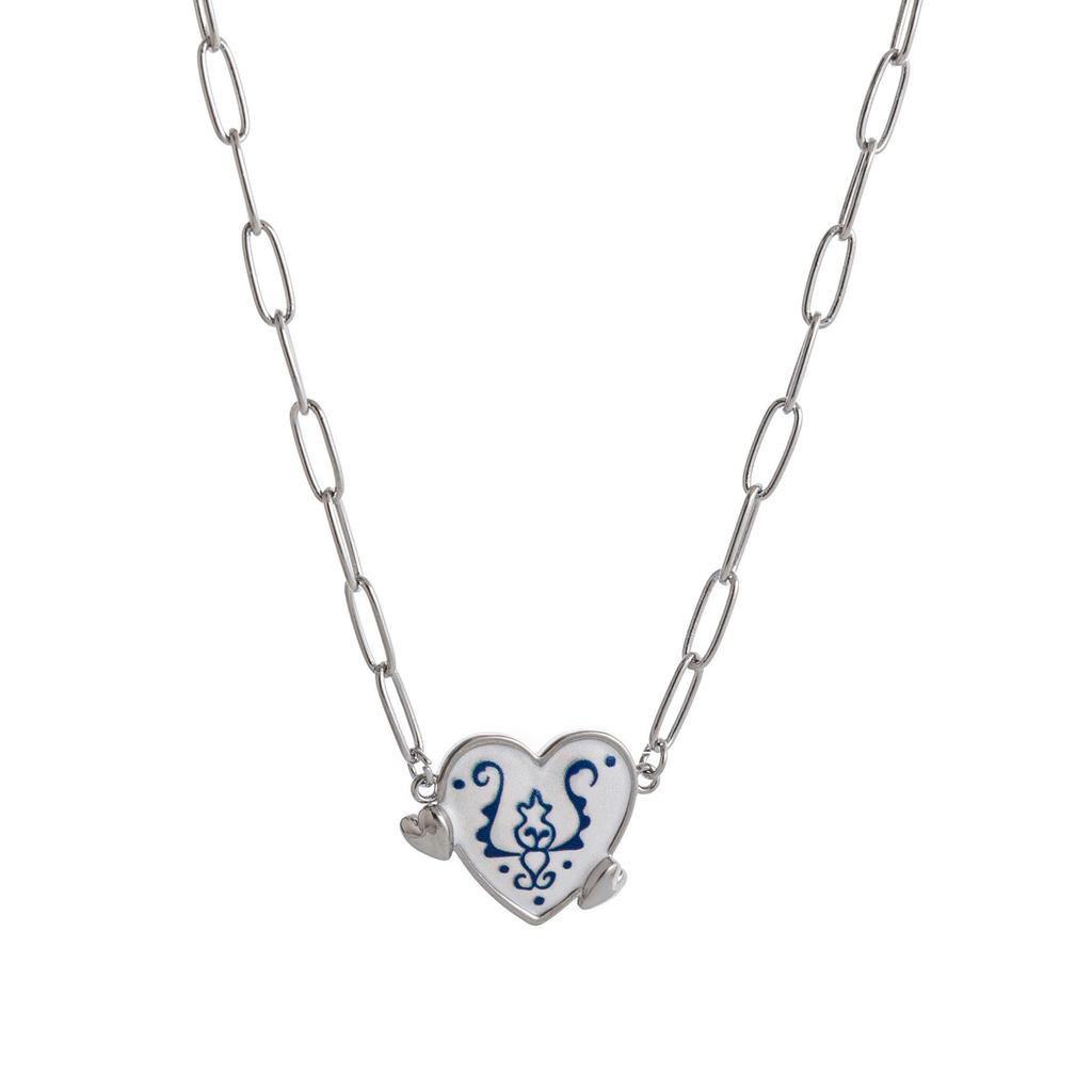 Retro Arrow-Through-Heart Necklace: Personalized Paperclip Chain, 18K Colorfast Copper, European/American Design Fashion.