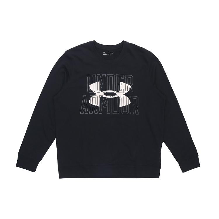 Under Armour Rival Terry Logo Crew Sweatshirt Black Men s 1370391-001 XXL