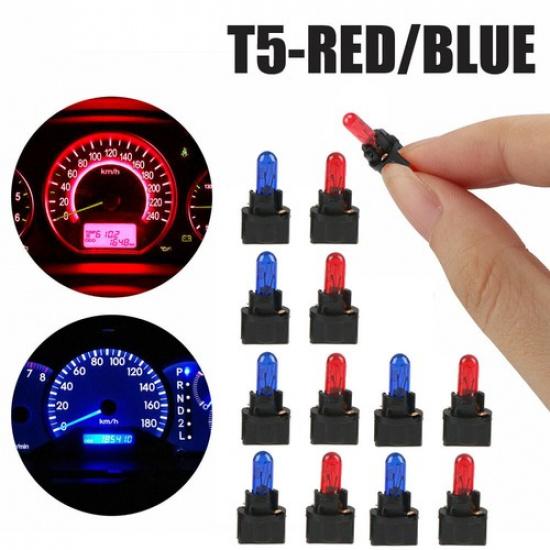 10Pcs T5 SMD Car LED Dashboard trument Interior Light Lamp Bulb Accessories