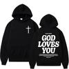 Harajuku Ästhetik Christliche Jesus Kirche Hoodie Bibelvers Gott Liebt Dich Kapuzenpullover Vintage Sweatshirts Streetwear Y2K