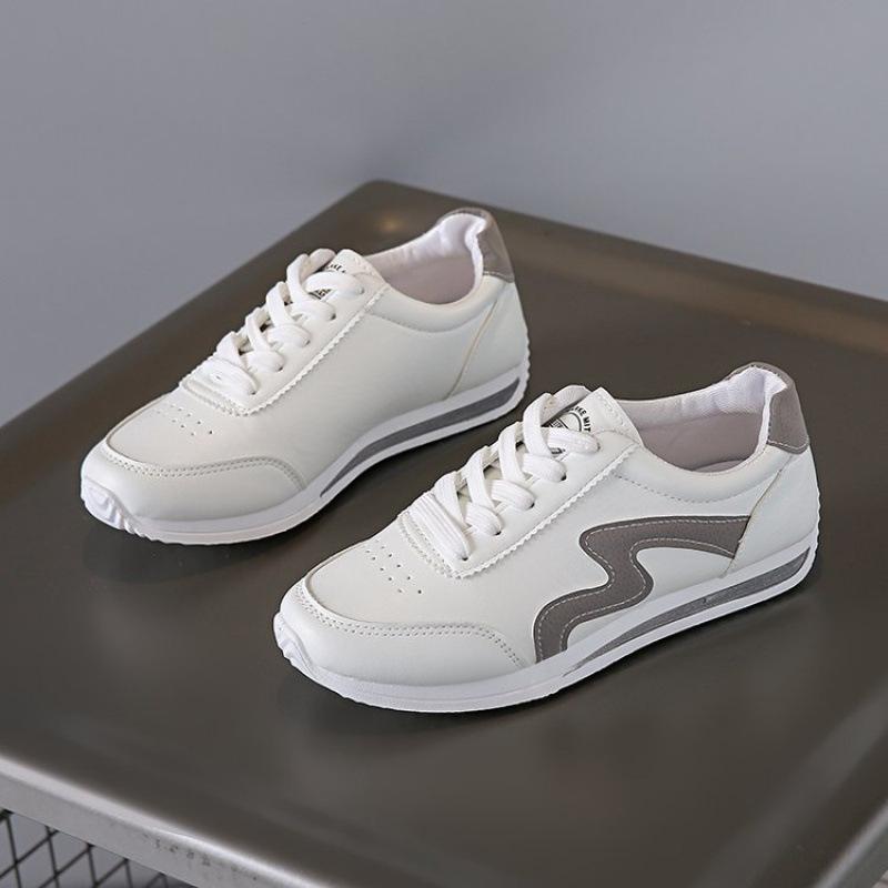 Fashion Casual Shoes 2025 New Foreign Trade Large Size Color Matching White Shoes Female Students Lace Up Running Sports Shoes