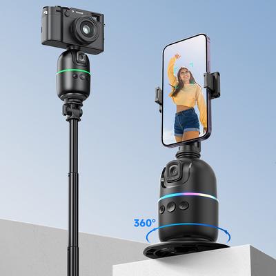 Auto Tracking Phone Holder 360° Rotation Phone Camera Mount No App Face Tracking Phone Tripod Holder for  Video Recording