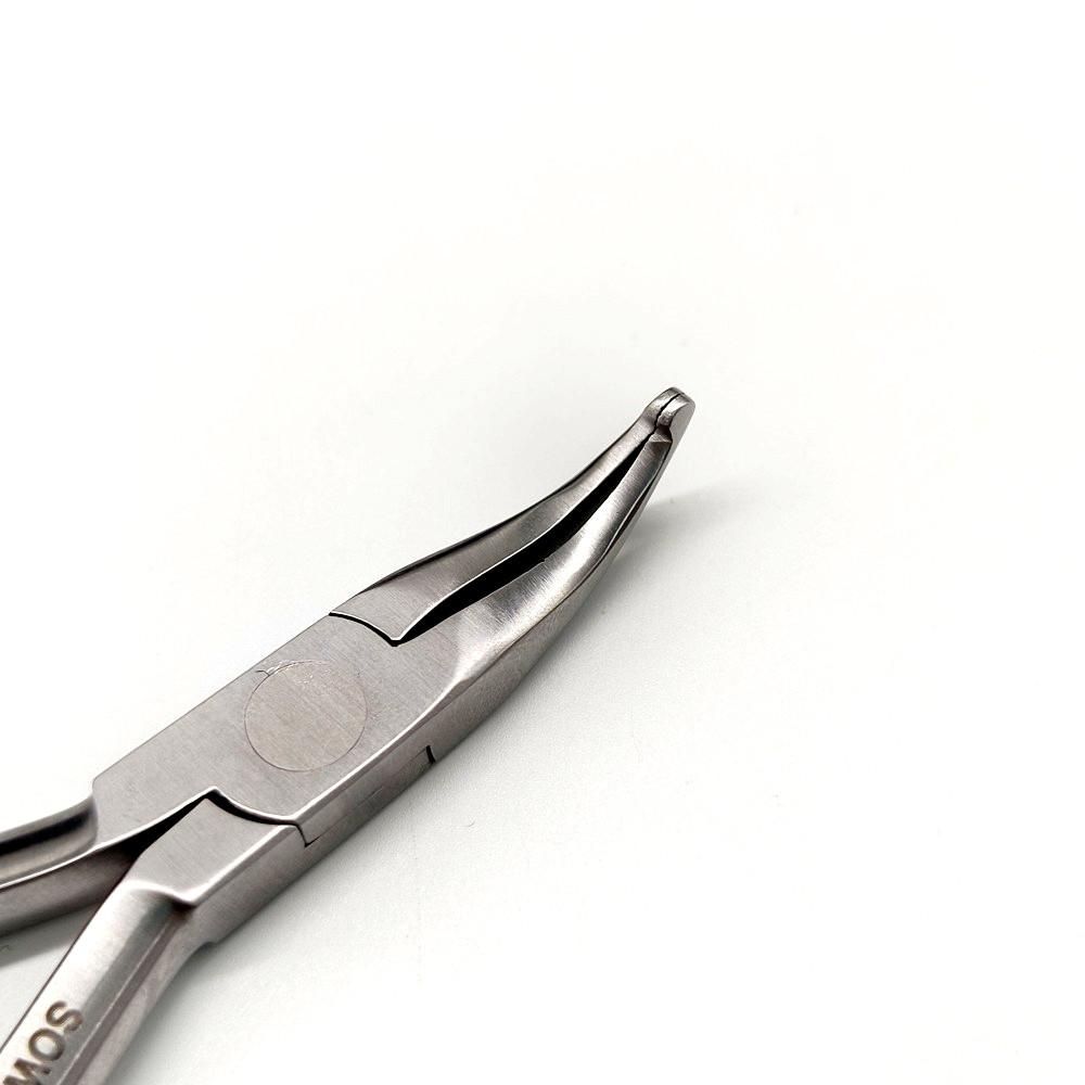 Vysoce kvalitní dentální ortodontický držák drátu Jak Užitkové kleště 13CM s ozubeným zakřiveným hrotem Nástroj pro dentální nástroje Nástroj pro zubní lékaře