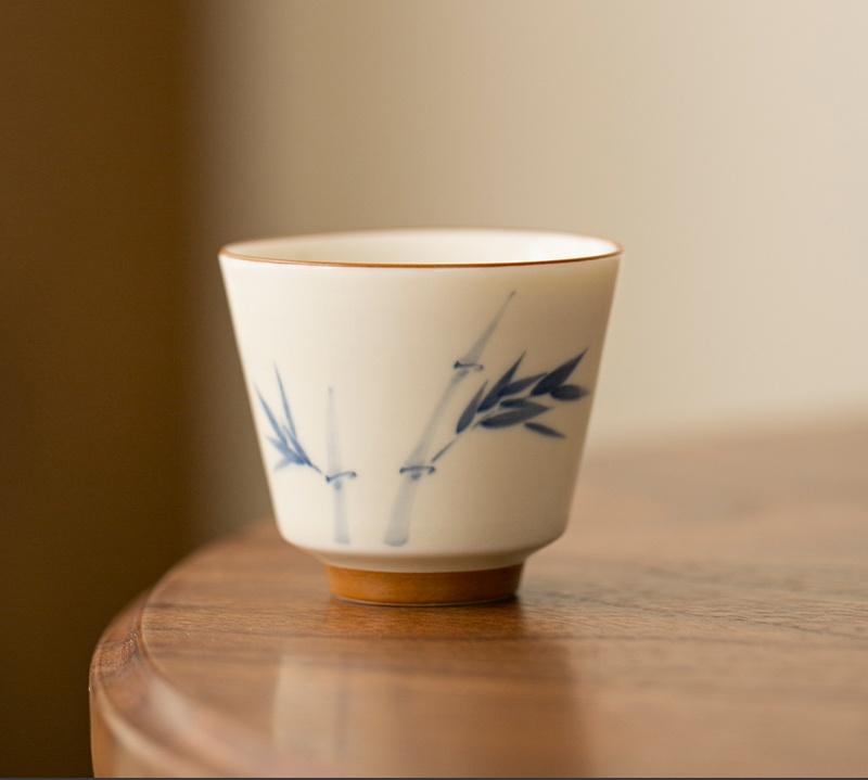 

2 шт./набор из чистого бамбука, расписанного вручную, хурма, мастер-чашка, бытовая чашка, одинарные чашки, кружки, пахнущие чаши для чая, чайные принадлежности, орнамент 50 мл 200ml