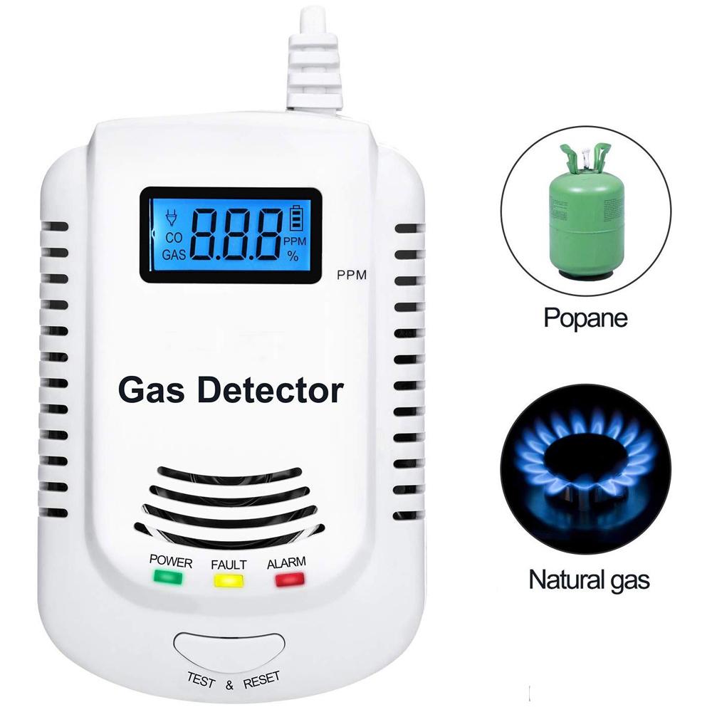 2 in 1 Natural Gas Detector And Carbon Monoxide CO Detector, Combustible Gas Leak Detector Monitor For Co, Lng, Lpg, Methane