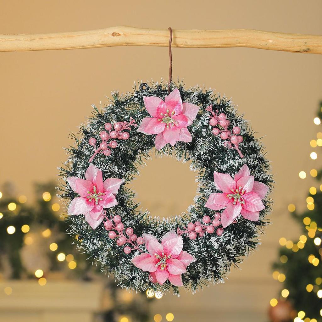 Cross-border Pine Needle Christmas Wreath Garland for Hotels & Malls