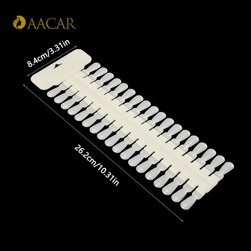 Removable Nail Art Display, Natural Clear Color Card, Teardrop Design, False Nail Tips Rack for Manicure Gel Polish Practice 36P