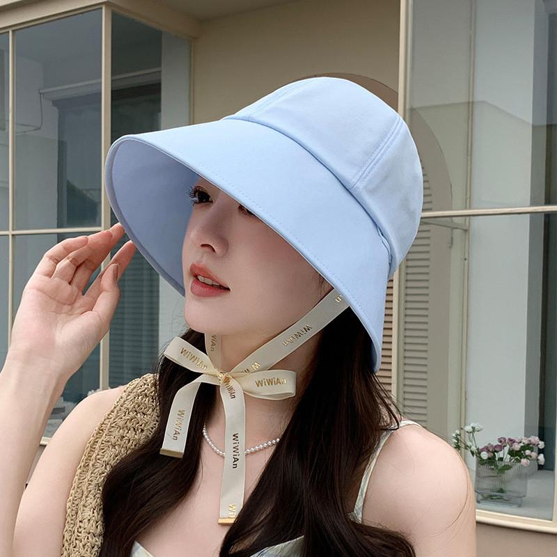Summer Womens Wide Brim Sun Hat With Adjustable Ties For Face Sun Protection Casual Style
