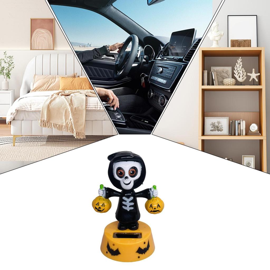 Solar Powered Dancing Figure, Car Swing Dance Toy - Halloween Anime Dashboard Decor for