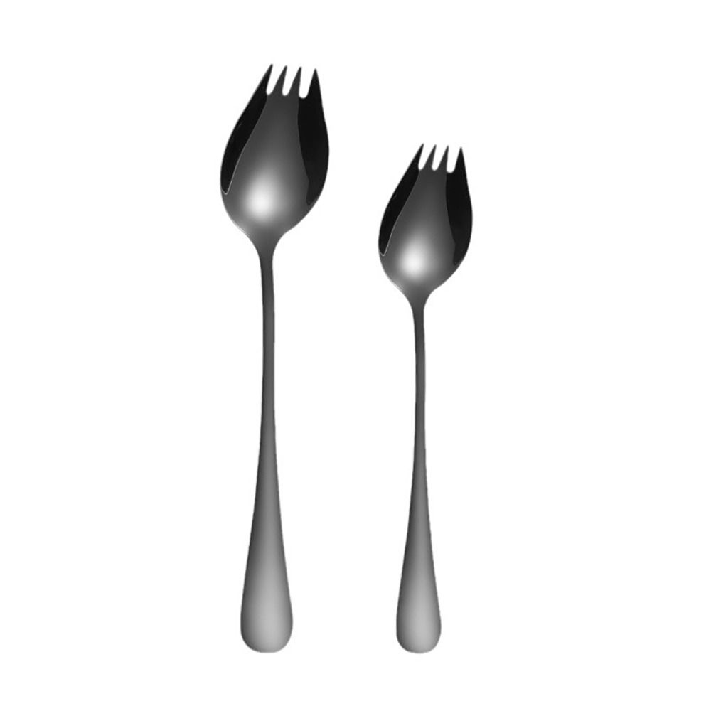 Stainless Steel Spork Dessert Spoons Long Handle Dessert Spoon Soup Spoons  for Kitchen Tools
