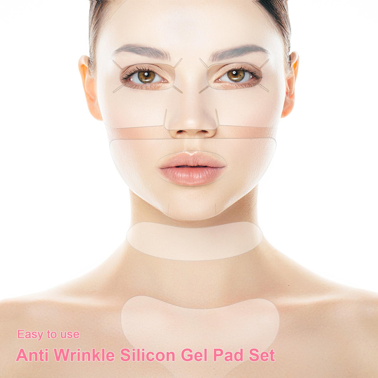 

Многоразовые силиконовые гелевые подушечки против морщин, набор пластырей от морщин на лице, шеи, груди, против старения