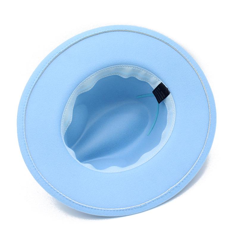 Europeisk-amerikansk stil rosett bredbrättad fedora: Trendig Unisex Jazzhatt