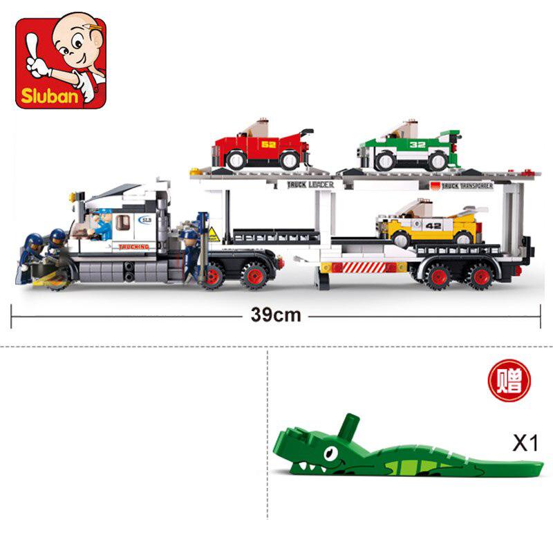 Non-Toxic 638Pcs Sluban 0339 Transport Vehicle Bus Building Blocks Set Technic City Bricks Children Diy Educational Toys Birthdays Gifts