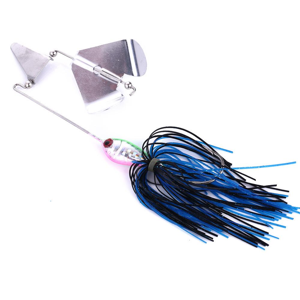 Newbility Propeller Blade Spinner Skirt Jig Head Bait Skirt Jig 16g Paillette Fishing Lure Buzzbait for Bass Pike Trout